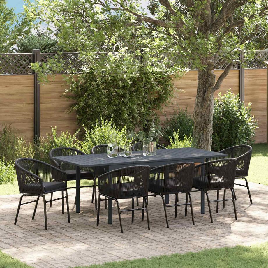 VidaXL Ensemble de salle à manger pour jardin poly rattan  