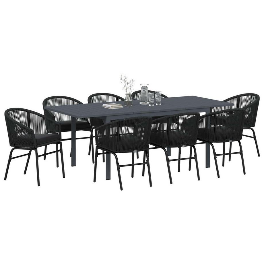 VidaXL Ensemble de salle à manger pour jardin poly rattan  