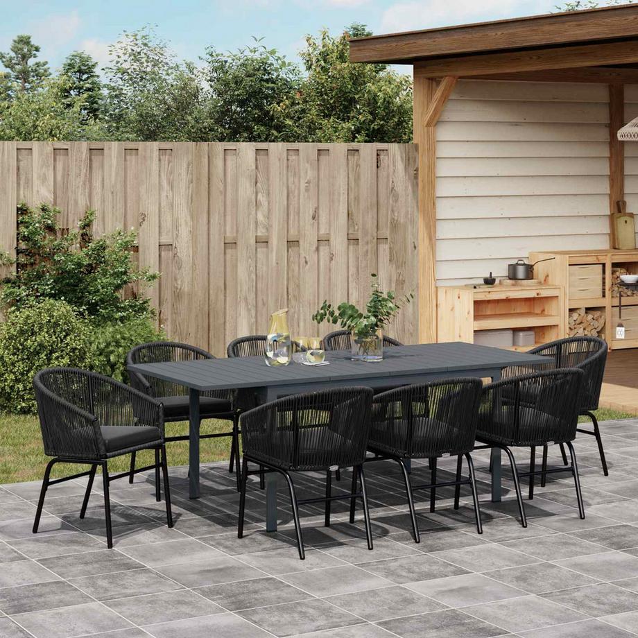 VidaXL Ensemble de salle à manger pour jardin poly rattan  