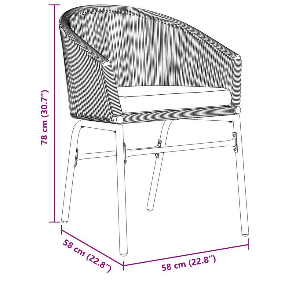 VidaXL Ensemble de salle à manger pour jardin poly rattan  