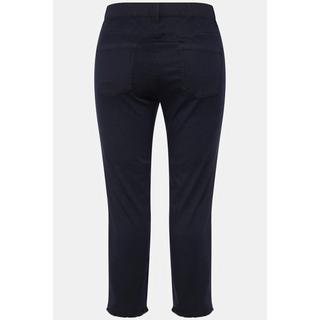 Ulla Popken  Pantalon 7/8 Sienna. Jambe étroite et ourlet frangé 