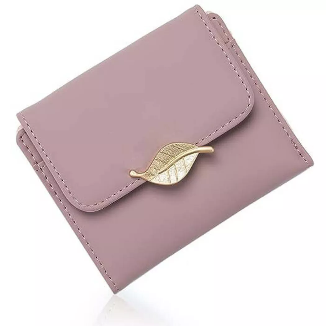 Only-bags.store - Geldbeutel mit RFID Blocking PU Leder Geldbörse Klein Portemonnaie mit Goldfarbenen, für Damen, Pink, Größe Onesize