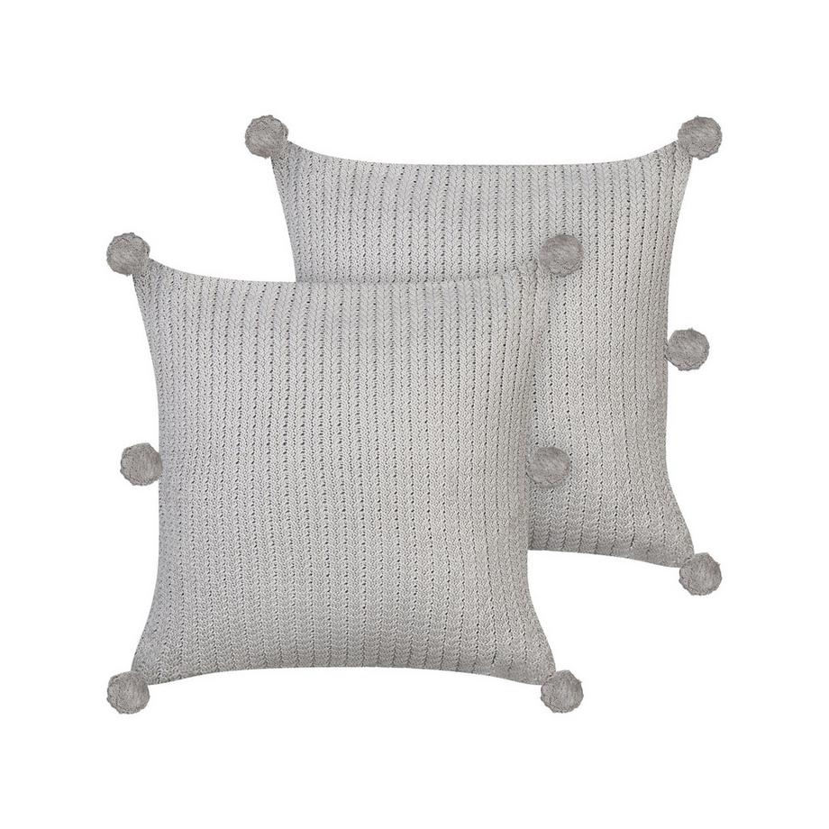 Beliani Dekokissen 2er Set aus Baumwolle Boho OCOTEA  