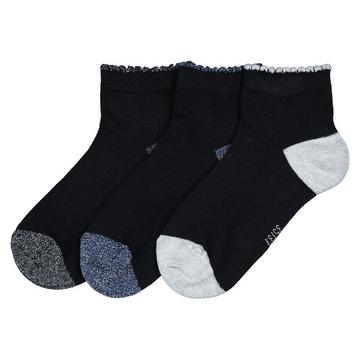 3er-Pack Kurzsocken mit Glitzerdetails