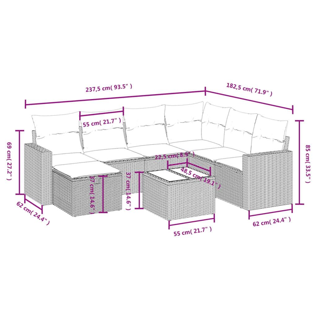 VidaXL set divano da giardino Polirattan  