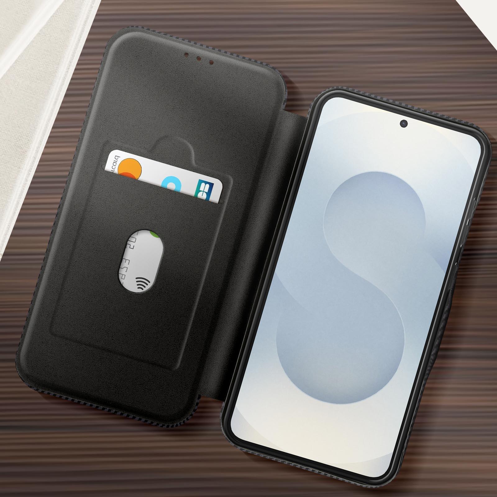 Avizar  Etui Samsung S25 Plus Carbon Schwarz 