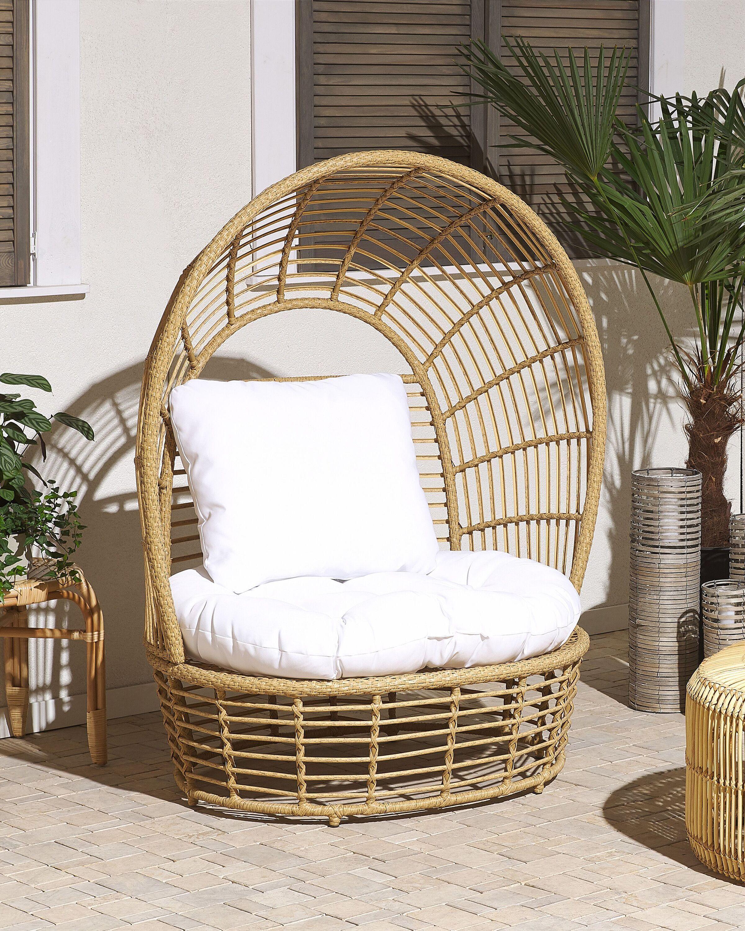 Beliani Gartenstuhl aus Rattan Boho LIDO  