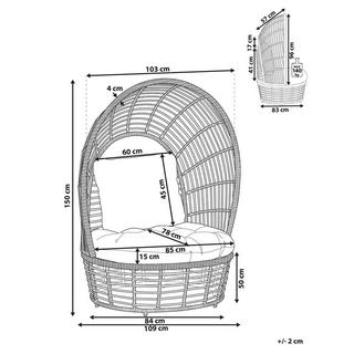 Beliani Chaise de jardin en Rotin Boho LIDO  