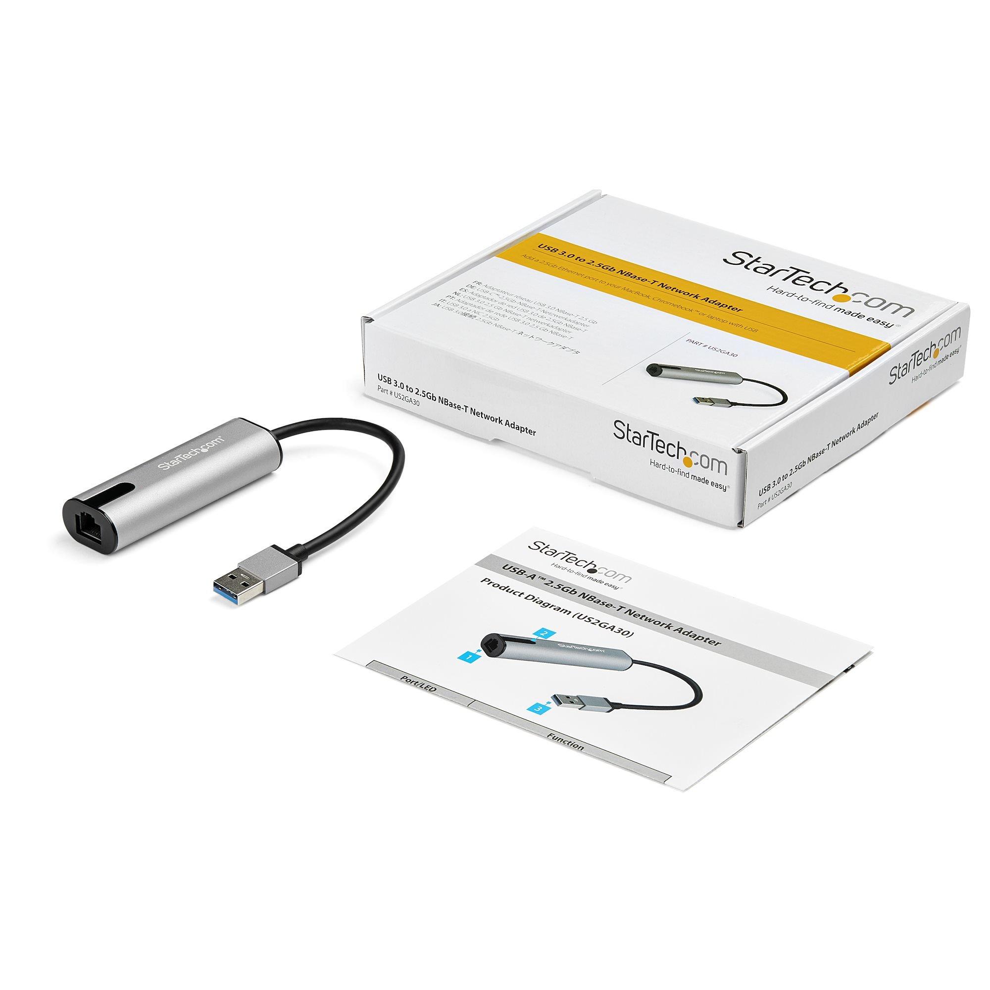 STARTECH.COM  2.5GbE USB-A auf Netzwerk Adapter - USB-A 3.0 2.5/1Gbit/s Multigeschwindigkeits Gigabit NIC - USB 3.1 Laptop auf RJ45/LAN - Lenovo X1 Carbon, HP EliteBook/ Zbook 