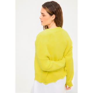 Studio Untold  Pull oversize à manches longues en maille fluo, bords destroy 