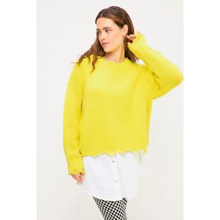 Studio Untold  Maglione di maglia fluo dal taglio oversize con orli sdruciti e maniche lunghe 