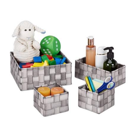 Northix Lot de 4 paniers de rangement en plastique  