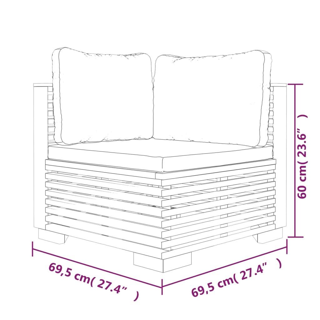 VidaXL Canapé d'angle teck  