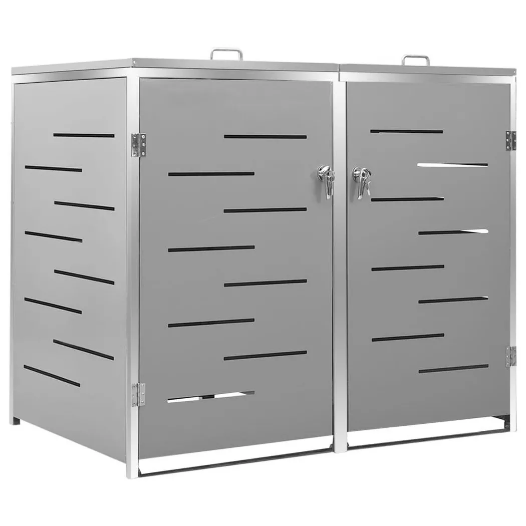 VidaXL - Mülltonnenbox edelstahl, One Size, Grau