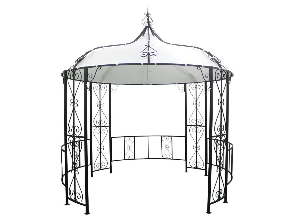 Vente-unique Gartenpavillon - Metall - 300 x 290 cm - Schwarz - TILCARA  