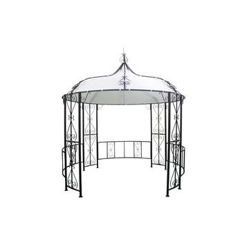 Kiosque de jardin TILCARA en métal façon fer forgé D300 x H290cm - Noir