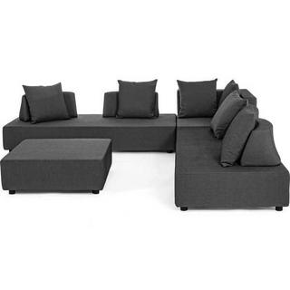 mutoni Combinaison coin salon de jardin avec coussin piper anthracite (4 pièces)  