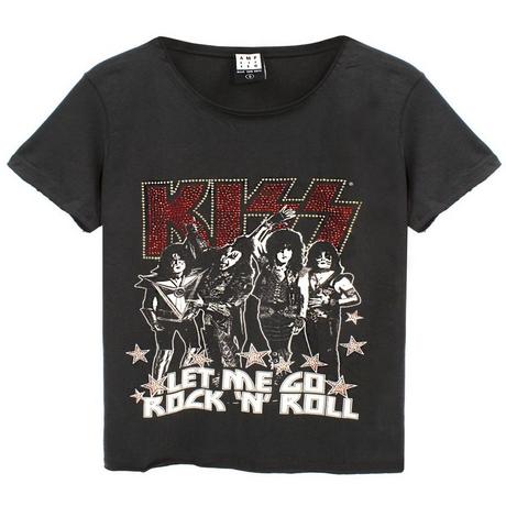 Amplified  Let Me Go Rock N Roll Kiss Diamante TShirt 