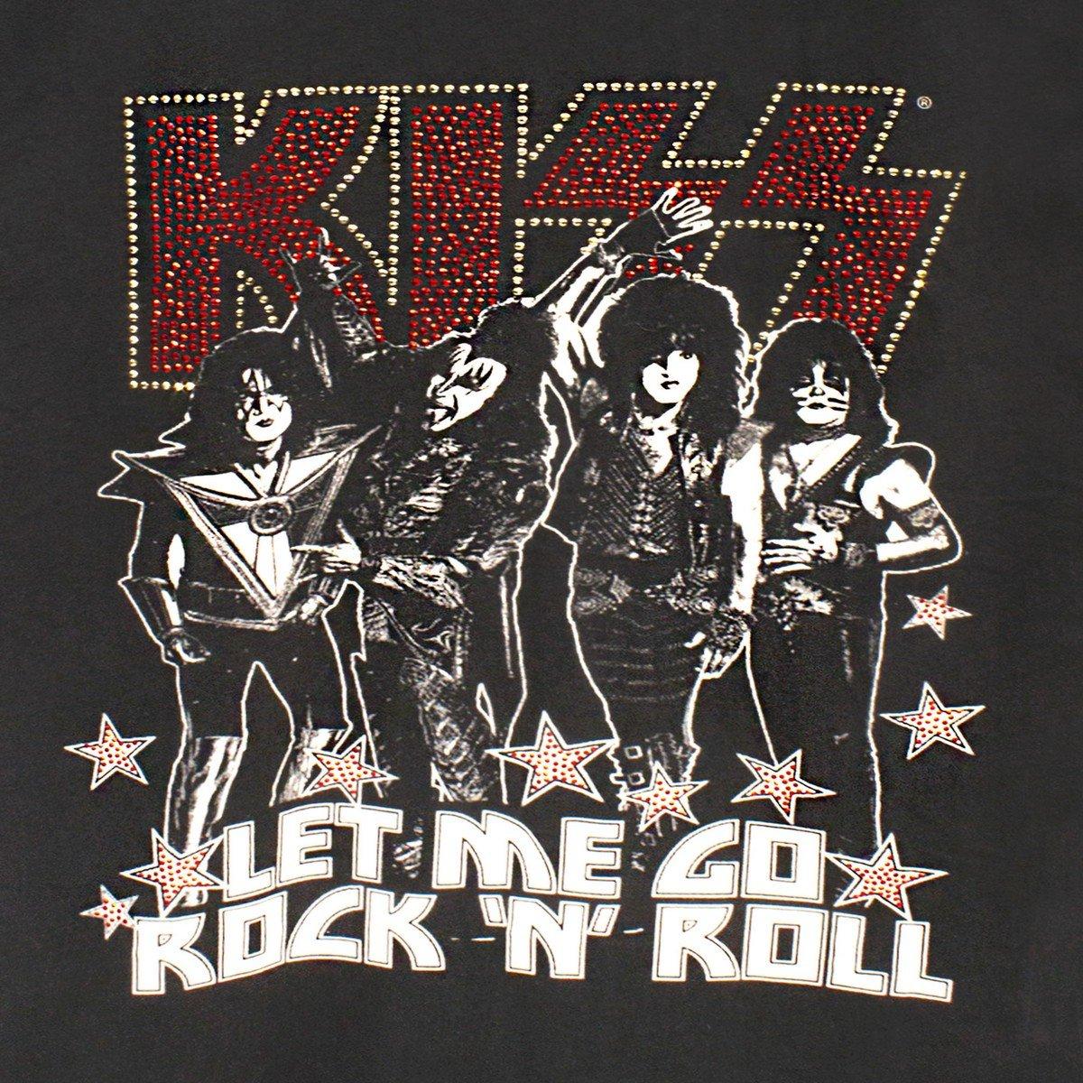 Amplified  Let Me Go Rock N Roll Kiss Diamante TShirt 