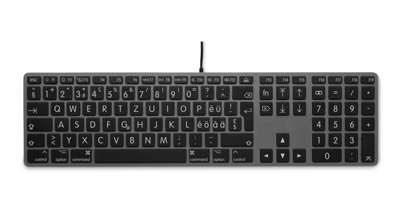 LMP  Large Font USB Keyboard 110 keys wired USB keyboard with 2x USB and aluminum upper cover Swiss s 