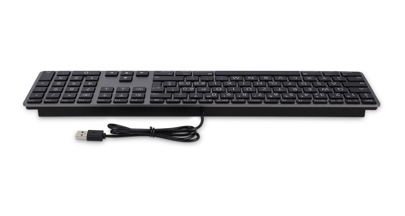 LMP  Large Font USB Keyboard 110 keys wired USB keyboard with 2x USB and aluminum upper cover Swiss s 