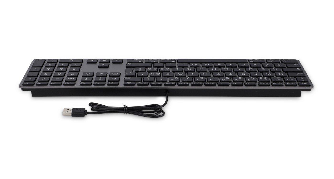 LMP  KB-1243-BIG Tastatur USB Schweiz Grau 