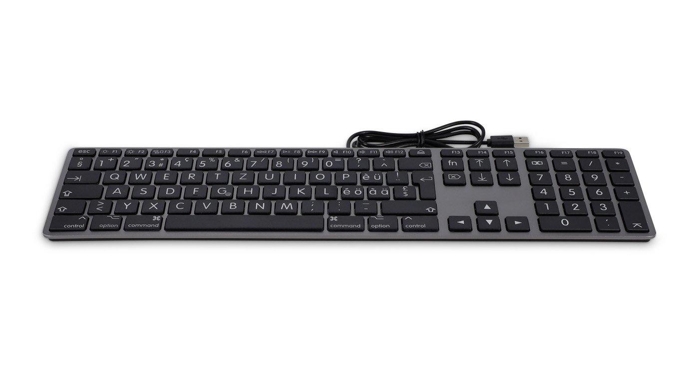 LMP  KB-1243-BIG Tastatur USB Schweiz Grau 