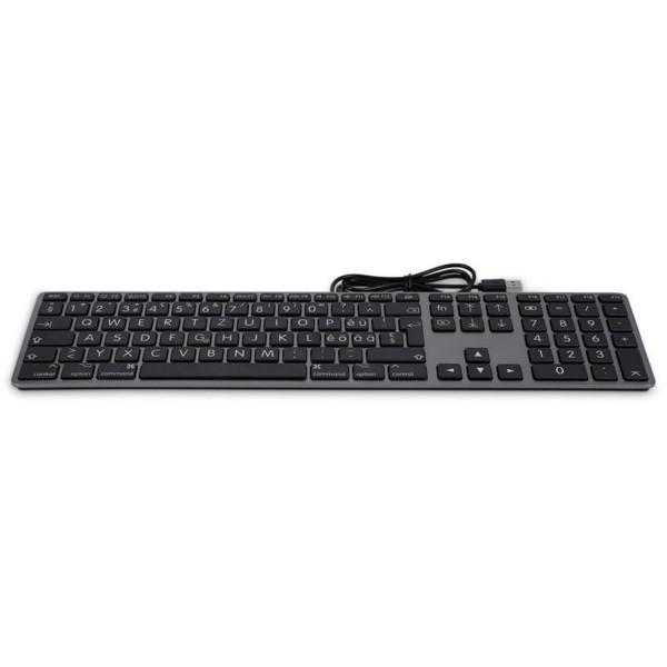 LMP  KB-1243-BIG Tastatur USB Schweiz Grau 