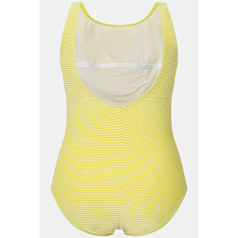 Ulla Popken Costume da bagno a righe strutturato coppe morbide scollo rotondo  