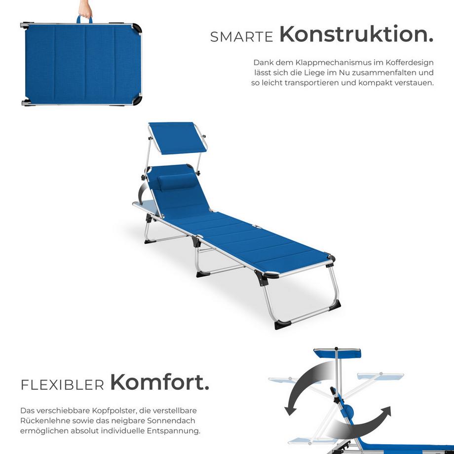 Tectake Sdraio  Lorella imbottita, pieghevole  