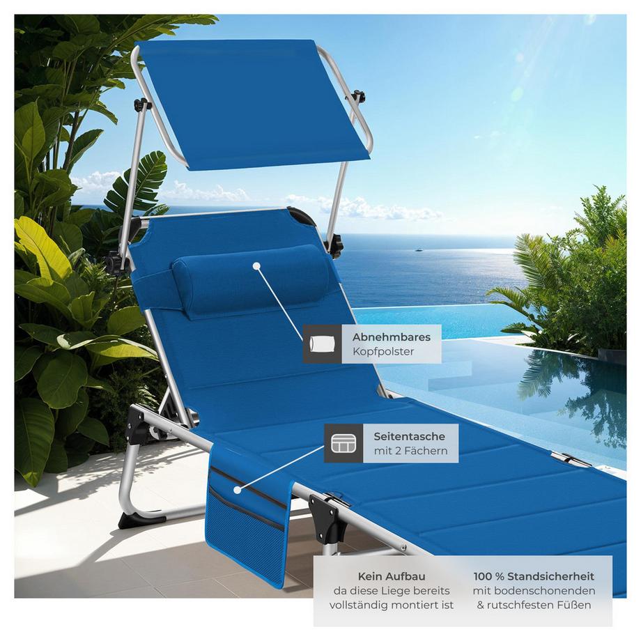 Tectake Sdraio  Lorella imbottita, pieghevole  