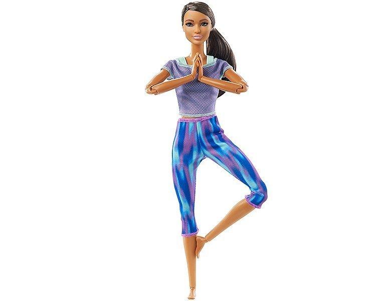 Barbie  Made to Move Puppe im lila Yoga Outfit Afro-Style 