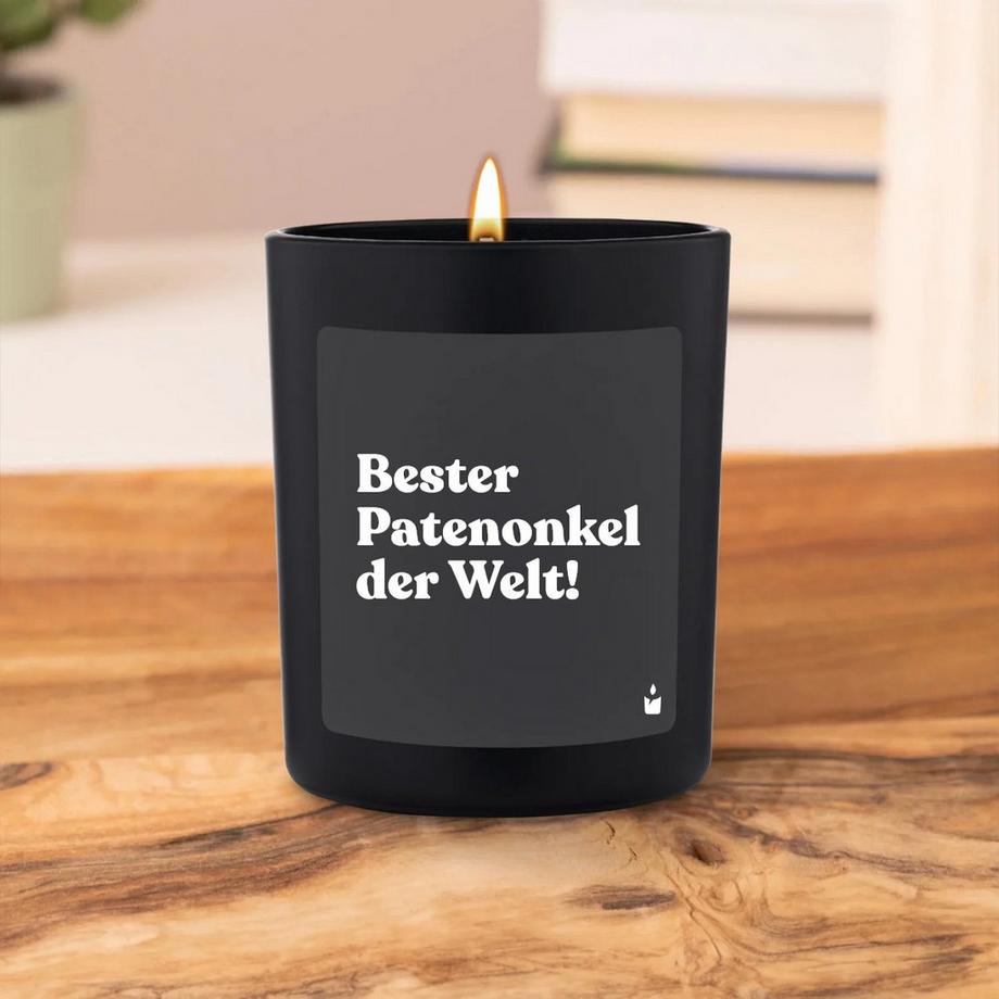 CandleHand Bougie parfumée noire Flowery Bester Patenonkel der Welt!  