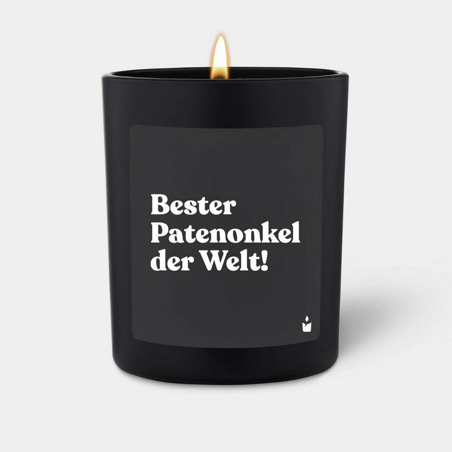 CandleHand Bougie parfumée noire Flowery Bester Patenonkel der Welt!  