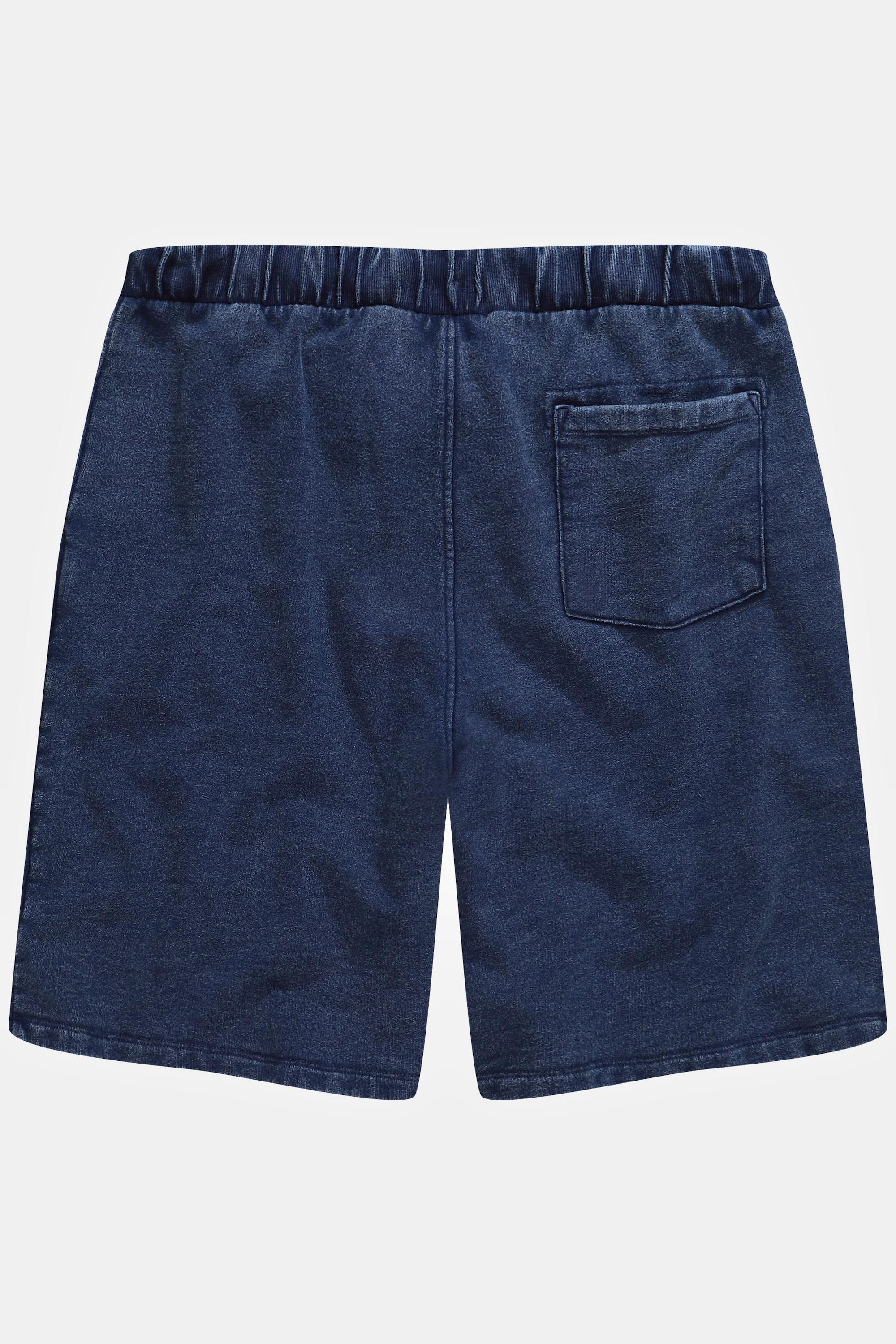 JP1880  Bermuda, Sweat, Indigo-Waschung, Elastikbund 