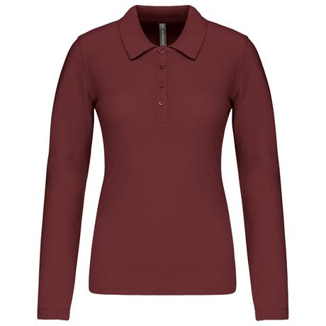 Kariban  damen poloshirt mit langen ärmeln piqué 