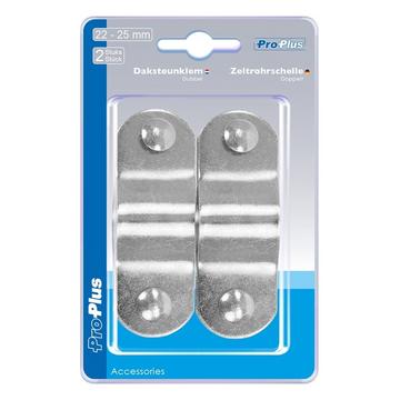 Morsetto per palo doppio 22-25mm 2 pezzi in blister