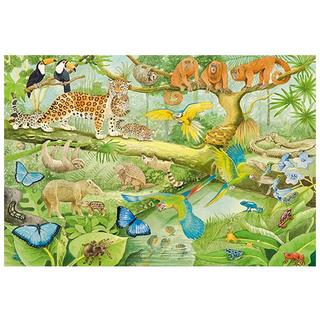 Schmidt Spiele  Schmidt 56250 - Puzzle, Tiere im Regenwald, Kinderpuzzle, 100 Teile 