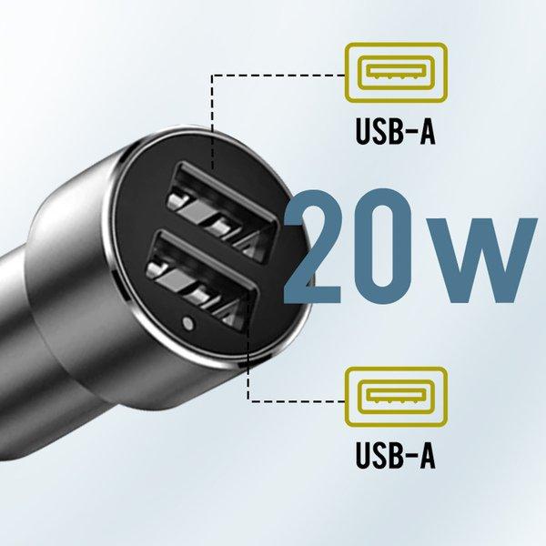 Baseus  USB Autoladegerät + 2xZigarettenanzünder 