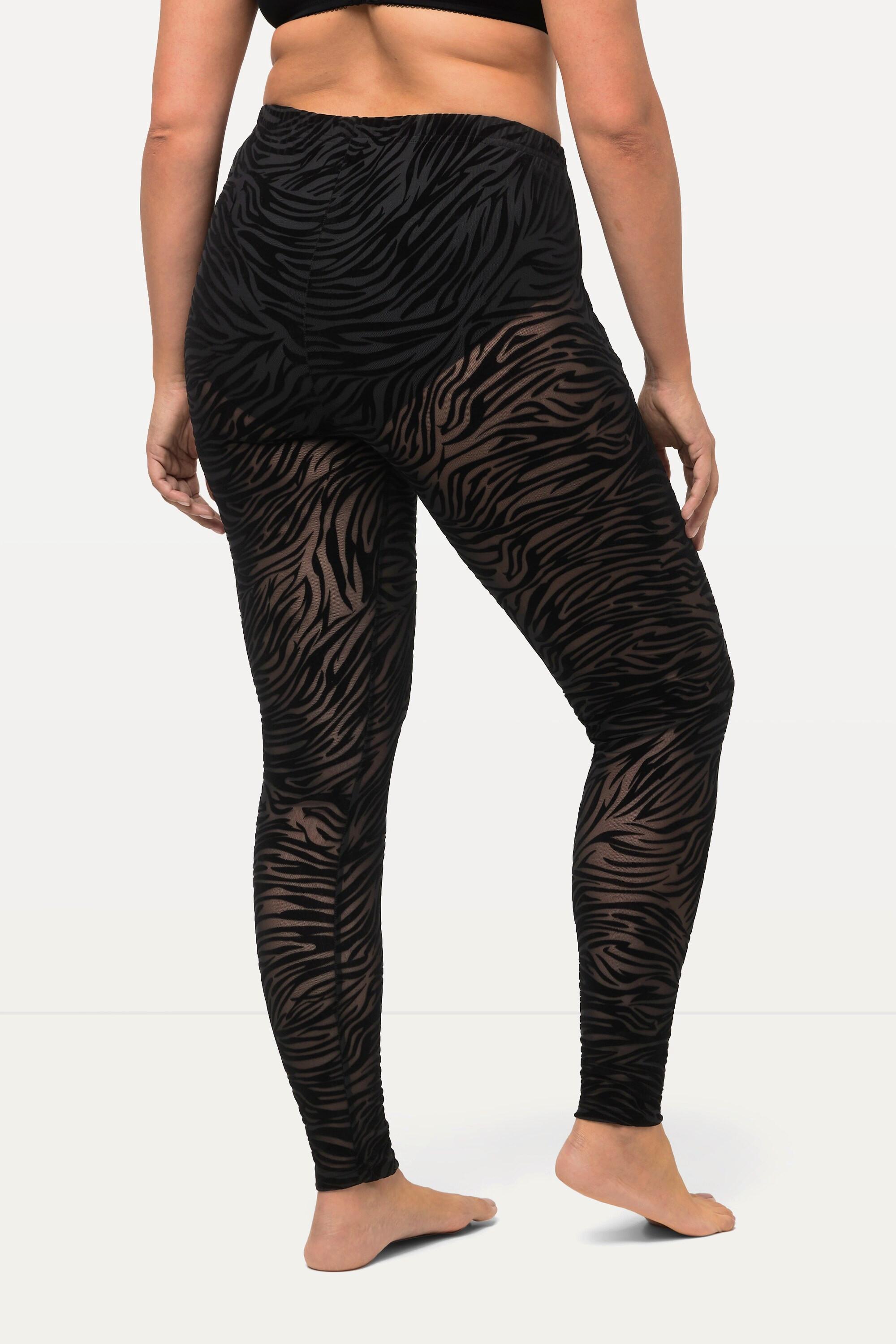 Ulla Popken  Strumpf-Leggings, Mesh, Animalmuster 