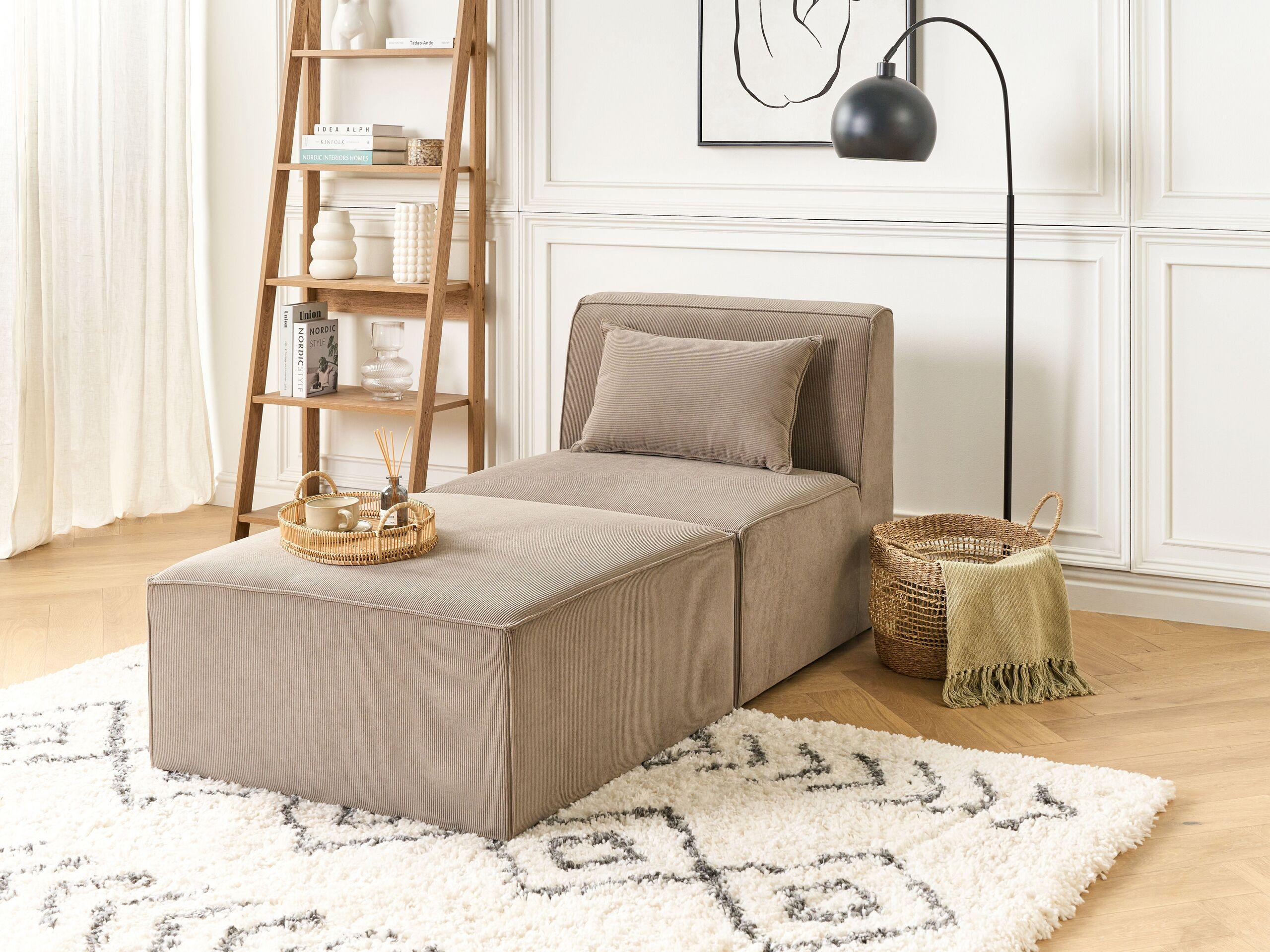 Beliani Chaiselongue aus Cord Modern LEMVIG  