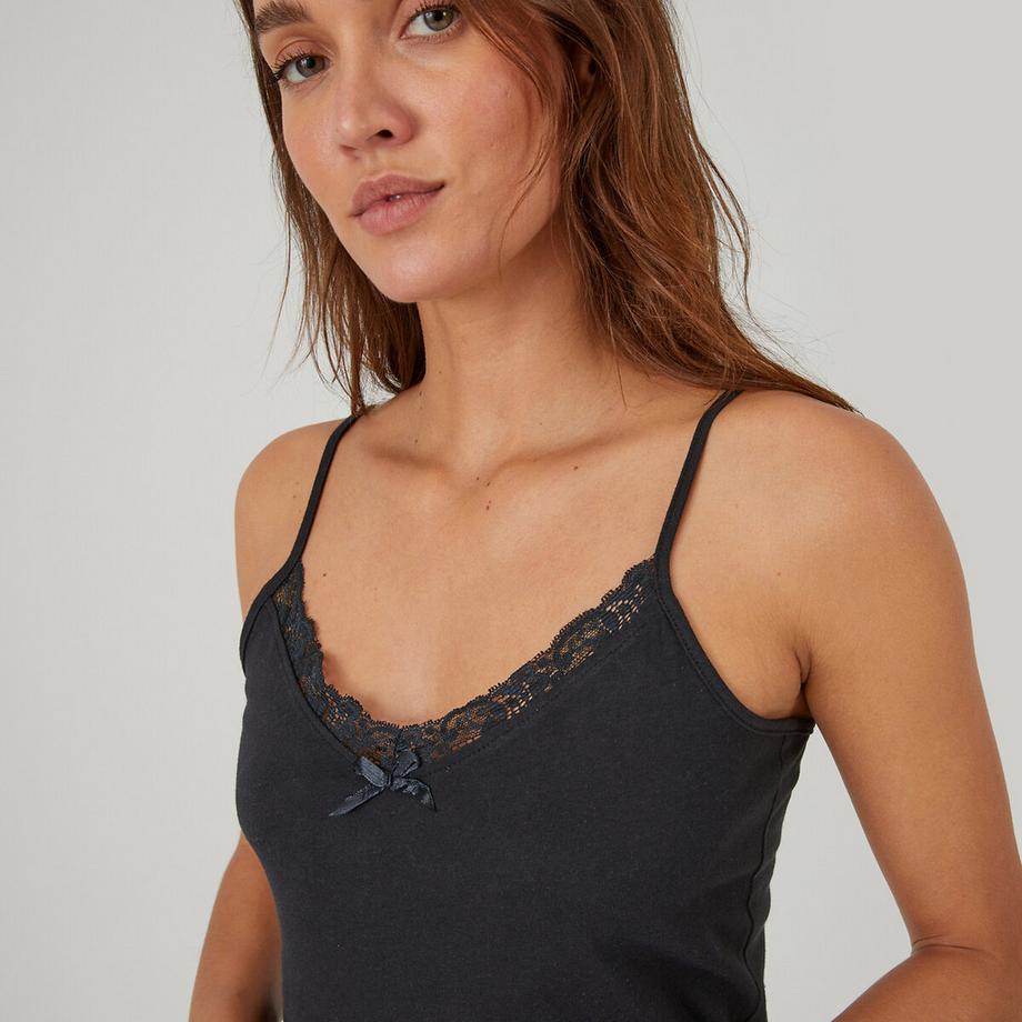 La Redoute Collections Kurzpyjama mit Spitze  