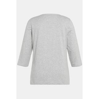 Ulla Popken  T-shirt Bellieva, fonction d'allaitement, silhouette en A, pois, manches 3/4 