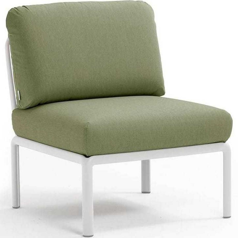 Lettino da giardino Komodo elemento centrale bianco verde