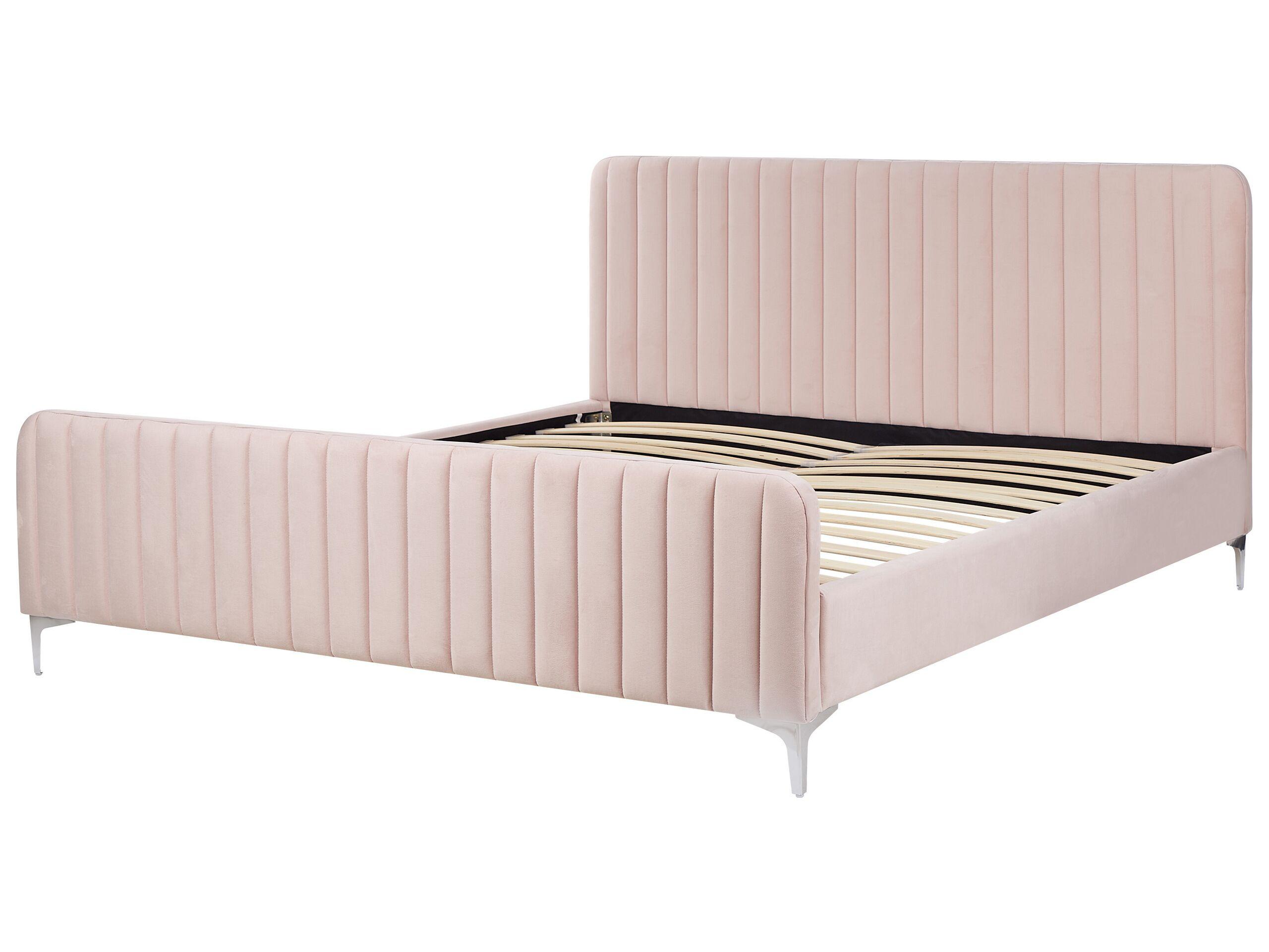 Beliani Bett mit Lattenrost aus Samtstoff Modern LUNAN  