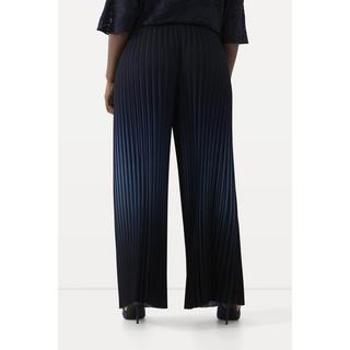 Ulla Popken  Pantalon plissé à superbe dégradé de couleurs, jambes larges et taille élastique 