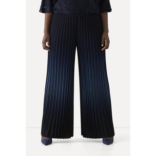 Ulla Popken  Pantalon plissé à superbe dégradé de couleurs, jambes larges et taille élastique 