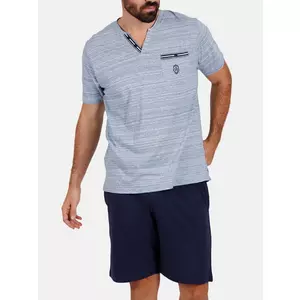 Pyjama-Shorts T-Shirt Light Stripes blau