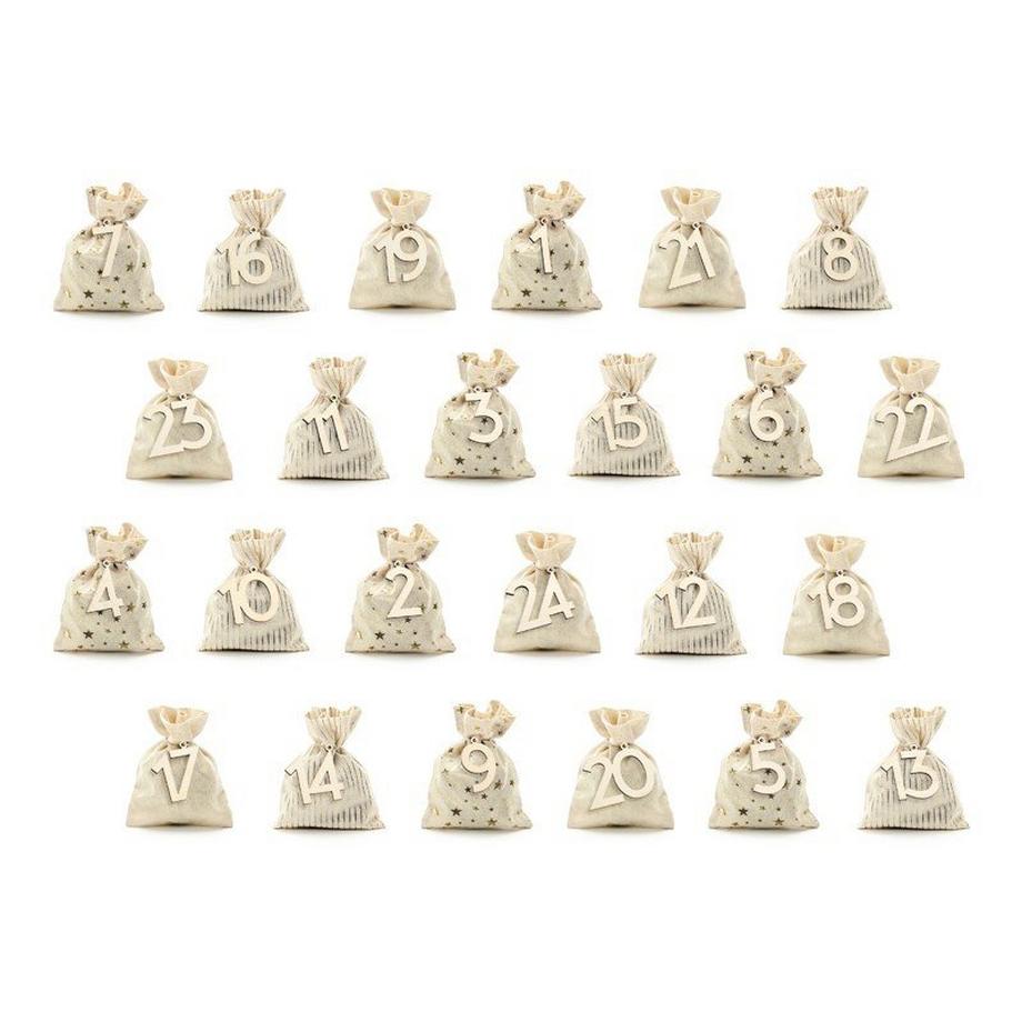 PartyDeco  Adventskalender aus Weihnachtssäckchen 