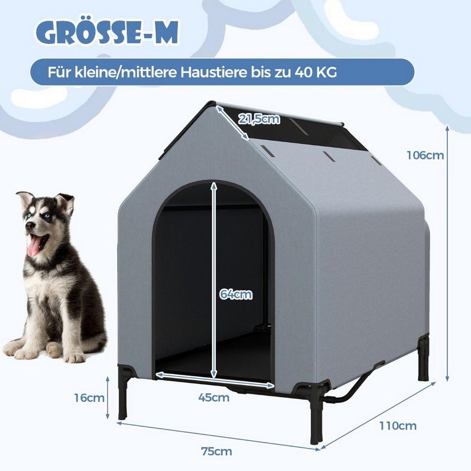 Northix  Erhöhte Hundehütte & Bett 